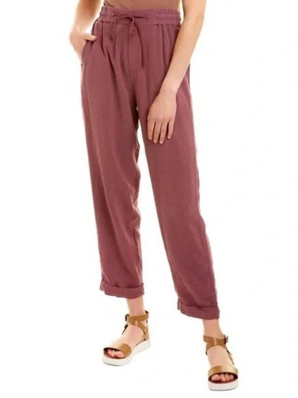 Splendid Odette Linen Blend Drawstring Pant, Large